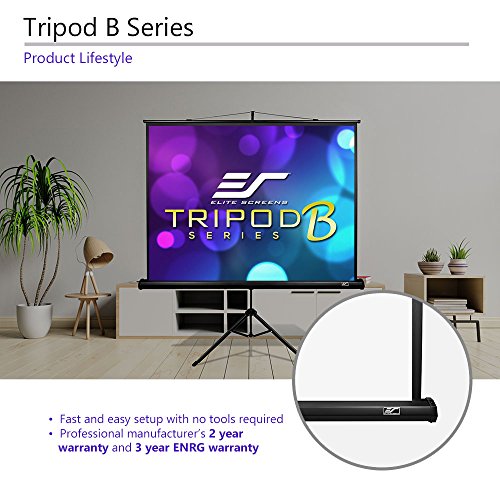 Elite Screens Tripod B, 71-INCH 1:1, Lightweight Pull Up Foldable Stand, Manual, Movie Home Theater Projector Screen, 4K / 8K Ultra HDR 3D Ready, 2-YEAR WARRANTY, T71SB-Z