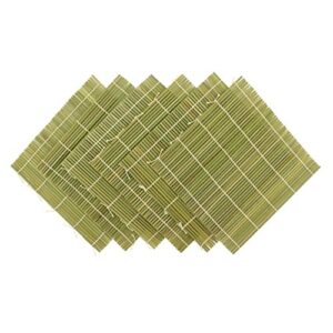 bamboomn 6x green bamboo sushi rolling mat set, bulk sushi roller mats 9.5", all natural bamboo