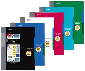 five star advance spiral notebook-medium size, 2 subject, college ruled, 9.5 x 6 inch, assorted colors, 6 pack