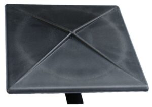 6" square light pole top cap- black plastic