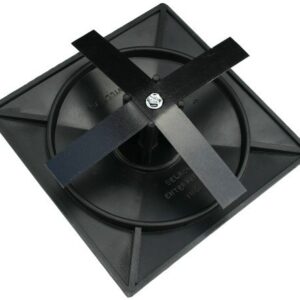 6" Square Light Pole Top Cap- Black Plastic