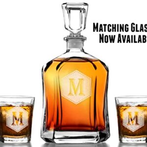 Bormioli Rocco Capitol Decanter 23.75 Oz - Engraved Monogram Personalized Clear