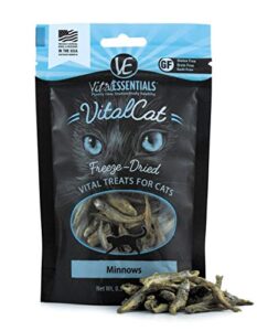 vital cat freeze-dried all-natural minnows cat treats, 0.5 oz.