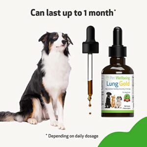 Pet Wellbeing Lung Gold for Dogs - Vet-Formulated - Lung & Respiratory Immune Support, Open Airways, Easy Breathing - Natural Herbal Supplement 2 oz (59 ml)