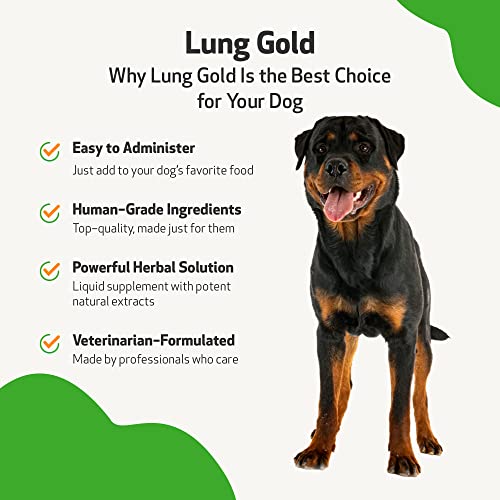 Pet Wellbeing Lung Gold for Dogs - Vet-Formulated - Lung & Respiratory Immune Support, Open Airways, Easy Breathing - Natural Herbal Supplement 2 oz (59 ml)