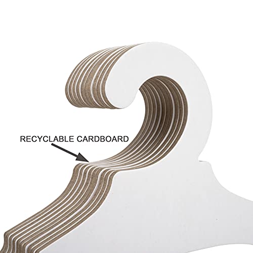 36 Pack Koobay 9" White Recyclable Paper/Cardboard Hangers - Perfect for Baby Clothes Storage & Display. Sustainable & Durable