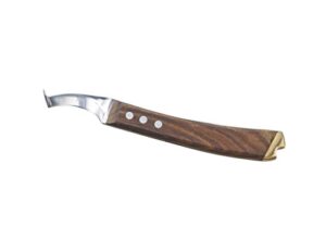 tough-1 professional curved hoof knife w/brass end