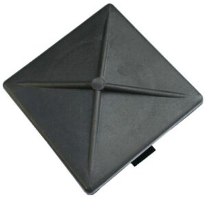 3-1/2" square light pole top cap- black plastic
