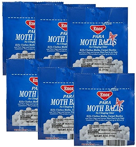 ENOZ para Moth Balls, 4 OZ Package, Case of 24 Boxes, (Total 96 Ounces)