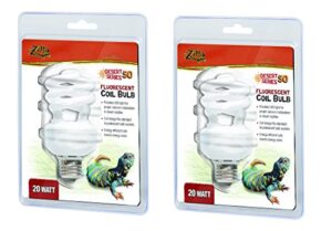 zilla uvb fluorescent desert coil bulb, 20 watt (2 pack)