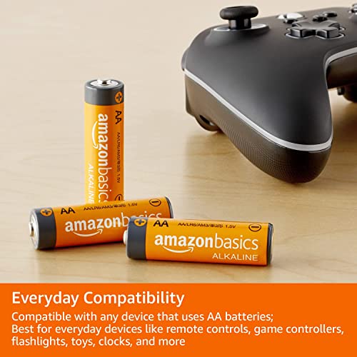 Amazon Basics 100-Pack AA Alkaline High-Performance Batteries, 1.5 Volt, 10-Year Shelf Life