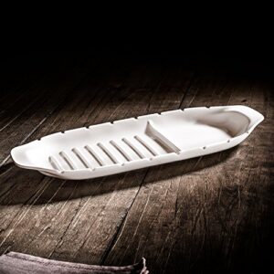 BBQ Passion XL Kebob Platter by Villeroy & Boch - Premium Porcelain - Made in Germany - Dishwasher and Microwave Safe - 20.5 x 8.5 Inches