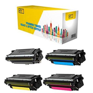 nyt compatible toner cartridge replacement for hp cf330x cf331a cf332a cf333a (hp 654x & 654a) for hp laserjet m651, m651n, m651dn, m651xh (black, cyan, magenta, yellow, 4-pack)