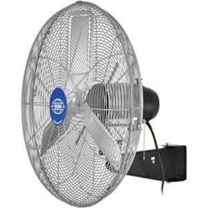 global industrial 24" deluxe oscillating wall mount fan, 3 speed, 8,650 cfm, 1/2 hp