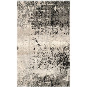 safavieh retro collection accent rug - 2'6" x 4', light grey & grey, modern abstract design, non-shedding & easy care, ideal for high traffic areas in entryway, living room, bedroom (ret2139-7980)