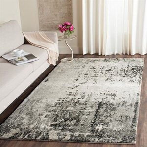 SAFAVIEH Retro Collection Accent Rug - 2'6" x 4', Light Grey & Grey, Modern Abstract Design, Non-Shedding & Easy Care, Ideal for High Traffic Areas in Entryway, Living Room, Bedroom (RET2139-7980)