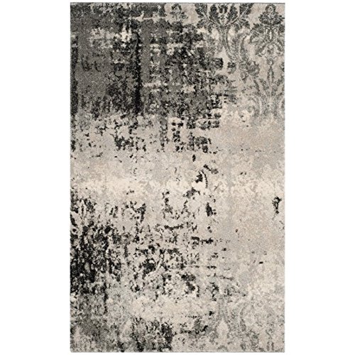 SAFAVIEH Retro Collection Accent Rug - 2'6" x 4', Light Grey & Grey, Modern Abstract Design, Non-Shedding & Easy Care, Ideal for High Traffic Areas in Entryway, Living Room, Bedroom (RET2139-7980)