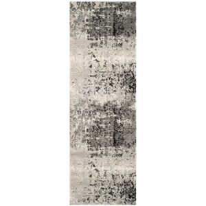 SAFAVIEH Retro Collection Accent Rug - 2'6" x 4', Light Grey & Grey, Modern Abstract Design, Non-Shedding & Easy Care, Ideal for High Traffic Areas in Entryway, Living Room, Bedroom (RET2139-7980)