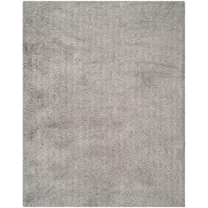 safavieh venice shag collection area rug - 8' x 10', silver, handmade glam, 3-inch thick ideal for high traffic areas in living room, bedroom (sg256s)