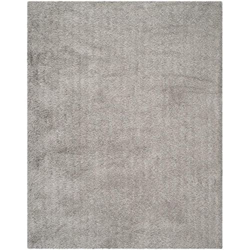 SAFAVIEH Venice Shag Collection Area Rug - 8' x 10', Silver, Handmade Glam, 3-inch Thick Ideal for High Traffic Areas in Living Room, Bedroom (SG256S)