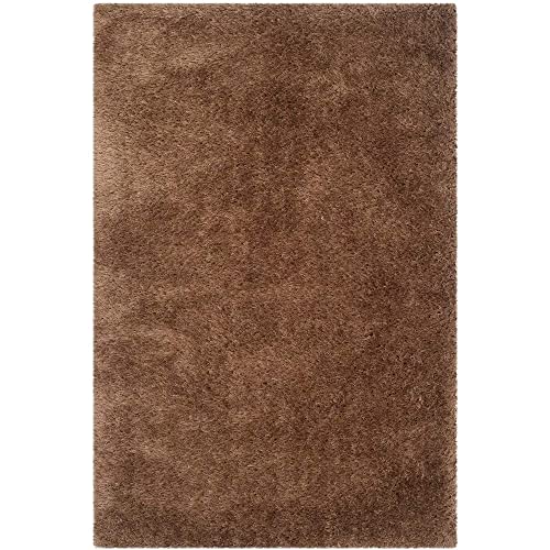 SAFAVIEH Venice Shag Collection Area Rug - 8' x 10', Silver, Handmade Glam, 3-inch Thick Ideal for High Traffic Areas in Living Room, Bedroom (SG256S)