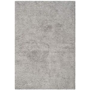 SAFAVIEH Venice Shag Collection Area Rug - 8' x 10', Silver, Handmade Glam, 3-inch Thick Ideal for High Traffic Areas in Living Room, Bedroom (SG256S)