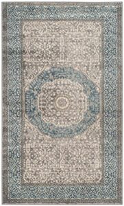 safavieh sofia collection 2'6" x 4' light grey/blue sof365a vintage oriental distressed non-shedding living room bedroom accent rug