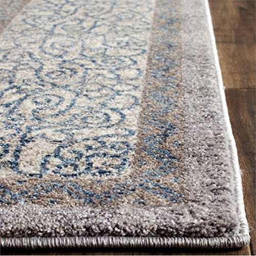 SAFAVIEH Sofia Collection 2'6" x 4' Light Grey/Blue SOF365A Vintage Oriental Distressed Non-Shedding Living Room Bedroom Accent Rug