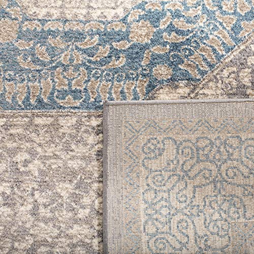 SAFAVIEH Sofia Collection 2'6" x 4' Light Grey/Blue SOF365A Vintage Oriental Distressed Non-Shedding Living Room Bedroom Accent Rug