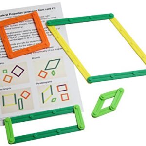 Curious Minds Busy Bags Geometry Snap Together Sticks with Compass and Activity Guides - Common Core Math Manipulative - Hands on Learning Math for Elementary Students