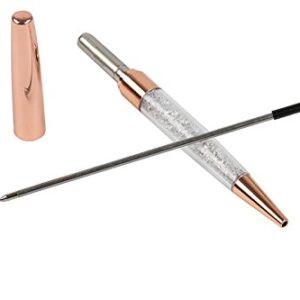 MengRan Rose Gold Pen Diamond Crystal Ballpoint Pens (Pack of 12)(rose gold)