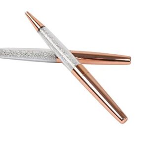 MengRan Rose Gold Pen Diamond Crystal Ballpoint Pens (Pack of 12)(rose gold)