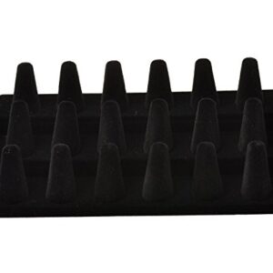 Bocar Black Velvet Finger Ring Display Showcase Organizer Holder Jewelry Storage Counter (18JZZ)