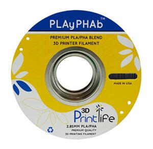 3d printlife playphab high strength pla/pha 2.85mm black 3d printer filament, dimensional accuracy < +/- 0.05 mm