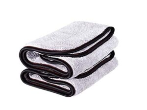 griot's garage 55586 pfm terry weave towel, 16" x 16", grey (set of 2)