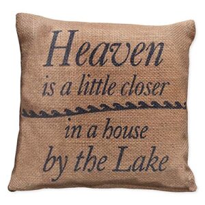 small burlap heaven/lake pillow (8x8")