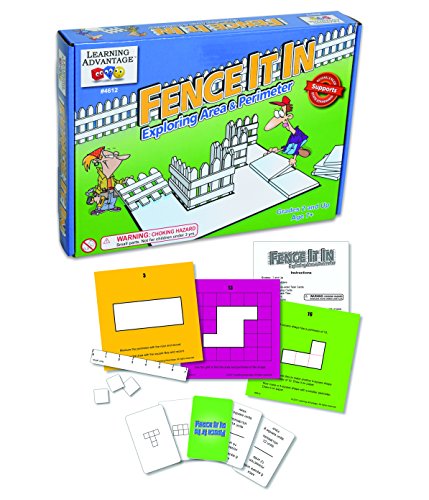 Learning Advantage 4612 Fence It in: Exploring Area and Perimeter Game, Grade: 2, 20.3" Height, 8.85" Width, 13.3" Length