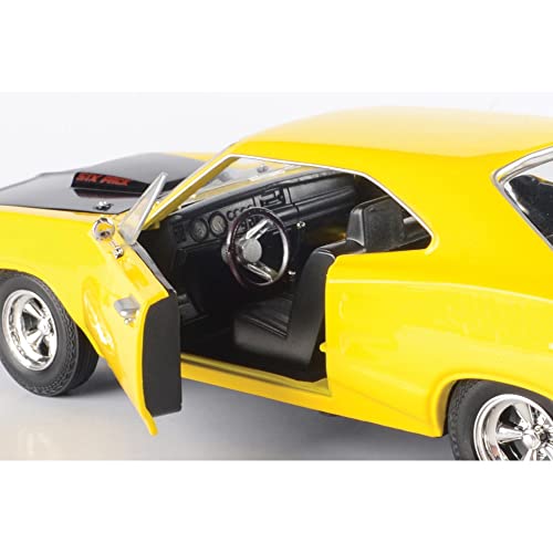 1969 Dodge Coronet Super Bee, Yellow With Black Hood - Motormax Premium American 73315 - 1/24 Scale Diecast Model Car for unisex-children