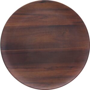 Carlisle FoodService Products Epicure Plastic Round Platter, 18 Inches, Dark Woodgrain