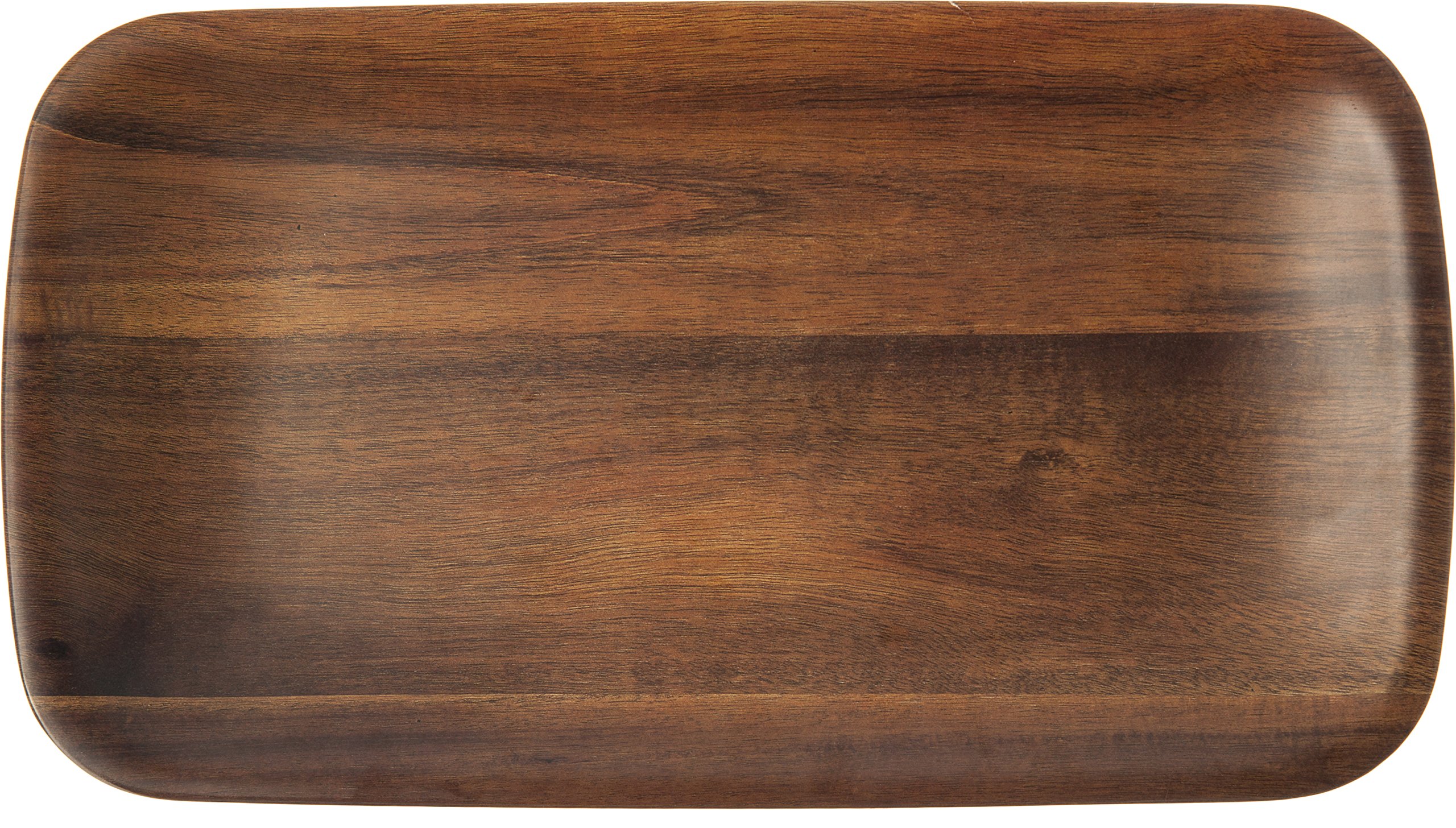 Carlisle FoodService Products Epicure Plastic Rectangle Tray, 13.875" x 7.75", Dark Woodgrain