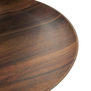 Carlisle FoodService Products Epicure Plastic Round Platter, 18 Inches, Dark Woodgrain