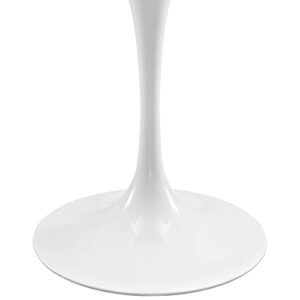 Modway Lippa 48" Mid-Century Modern Dining Table with Oval Top and Pedestal Base in White