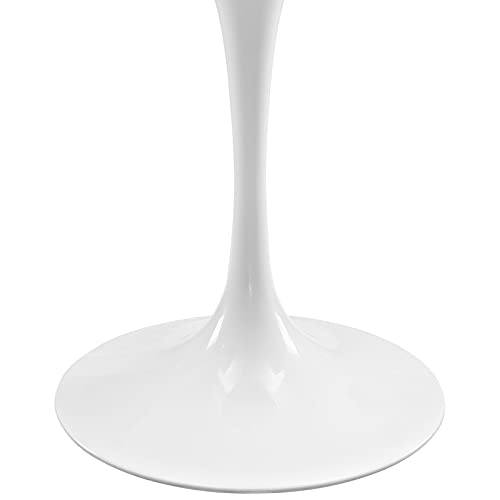 Modway Lippa 48" Mid-Century Modern Dining Table with Oval Top and Pedestal Base in White