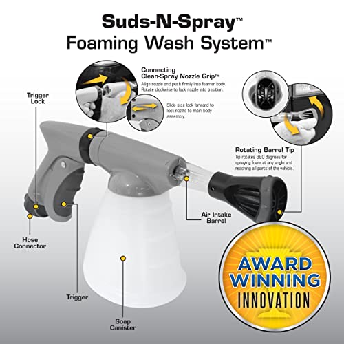 Carrand 92230 Suds-N-Spray Foaming Wash System, Black