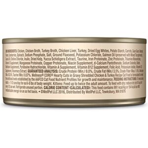 Wellness CORE Hearty Cuts Natural Grain Free Wet Canned Cat Food, Whitefish & Salmon, 5.5-Ounce Can (Pack of 24)