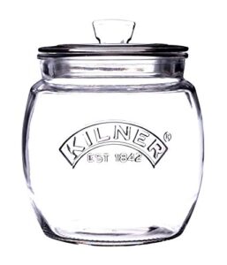 kilner glassware universal storage jar durable multi-purpose glass container with airtight push-top lid, 28-3/4-fluid ounces, 1 ea, clear