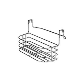 spectrum diversified duo over-the-cabinet towel bar and small basket, large, chrome
