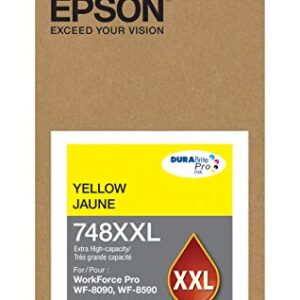 EPSON T748 DURABrite Pro -Ink High Capacity Yellow -Cartridge (T748XXL420) for Select Epson Workforce Printers