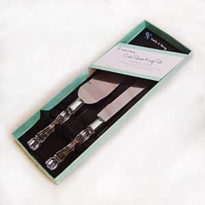 craft and party wedding knife and server set with acrylic handle