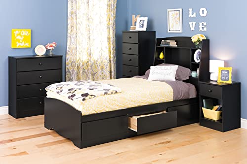 Prepac Astrid 6 Drawer Dresser for Bedroom, Tall Chest of Drawers, Bedroom Furniture, Clothes Storage and Organizer, 16.75" D x 20" W x 52.25" H, Black, BDBH-0401-1